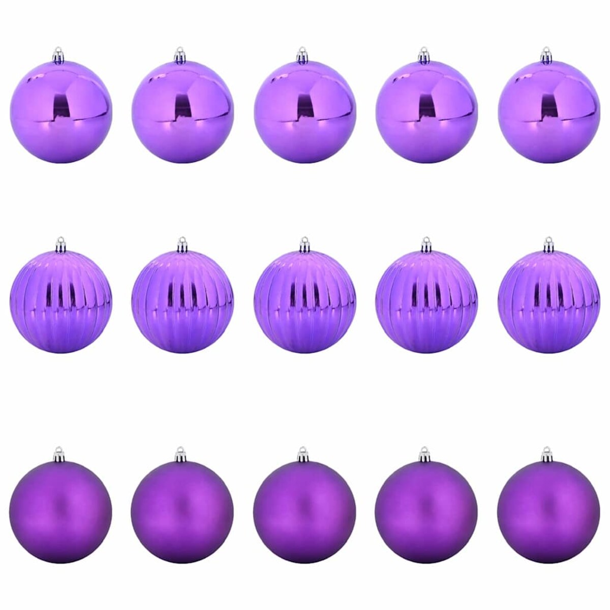 vidaXL Zestaw Bombek Choinkowych 15 pcs Liliowy