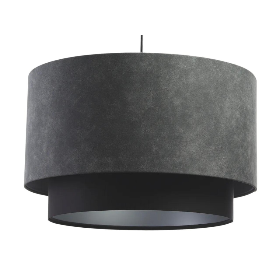 Lampa wisząca DOUBLE ZAMSZ 60 szara/czarna