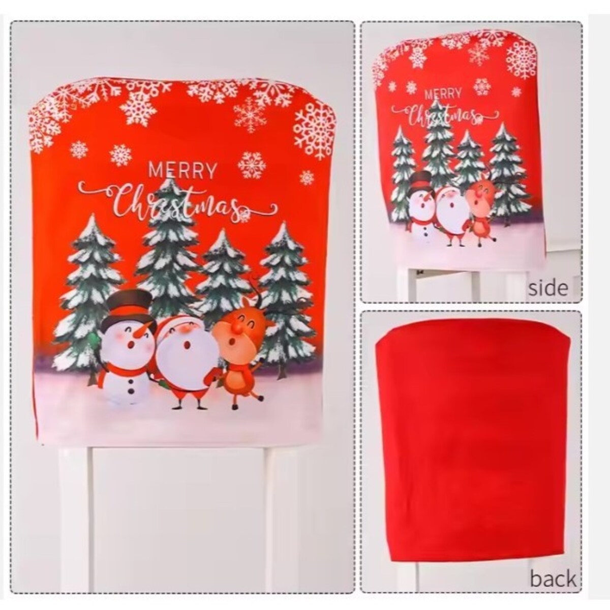 Pokrowiec Na Krzesło Ozdoba Świąteczna Mikołaj Bałwan Renifer