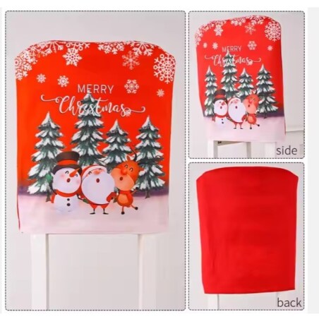 Pokrowiec Na Krzesło Ozdoba Świąteczna Mikołaj Bałwan Renifer