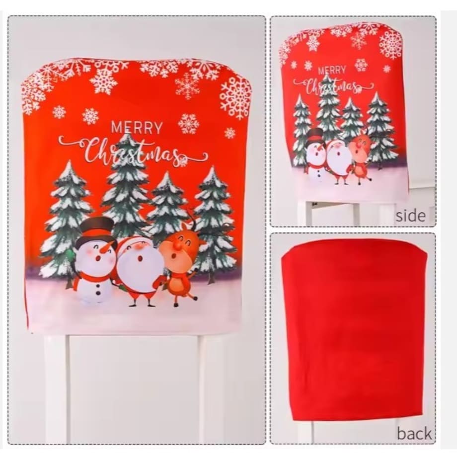 Pokrowiec Na Krzesło Ozdoba Świąteczna Mikołaj Bałwan Renifer