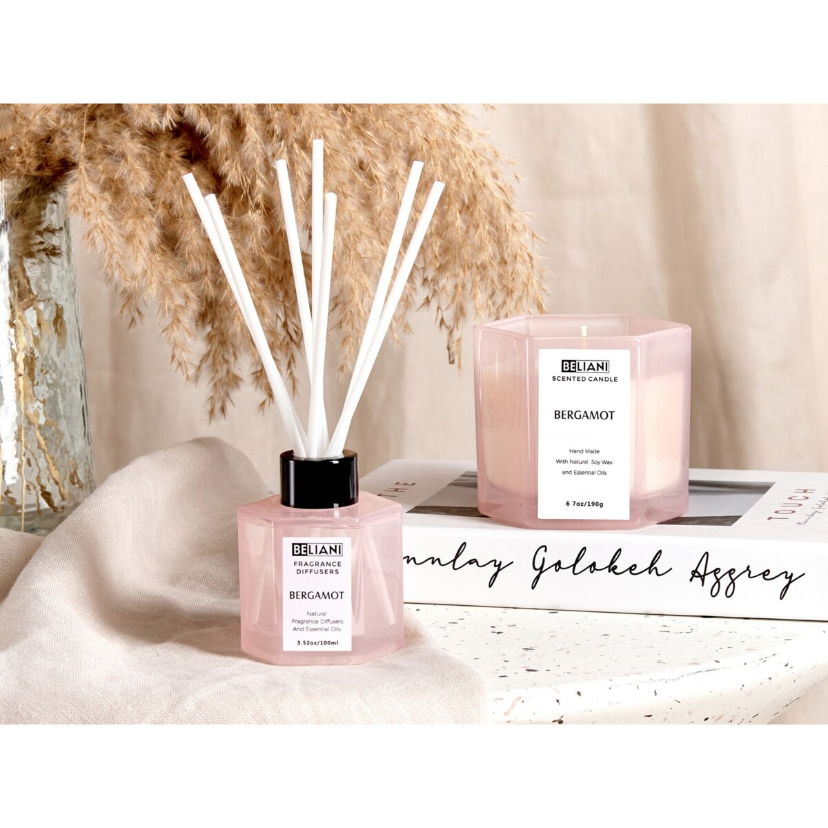 Zestaw zapachowy świeca sojowa i dyfuzor z patyczkami bergamotka CLASSY TINT