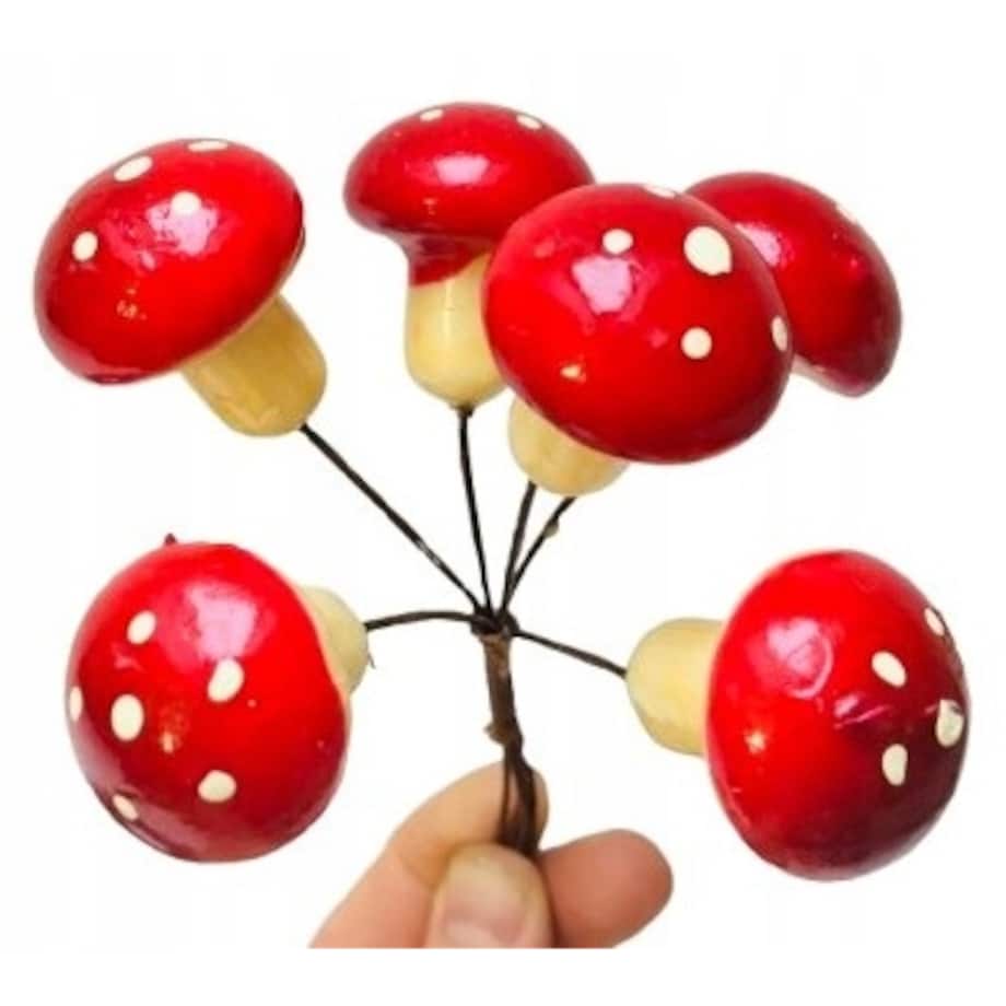 GRZYBKI DO DEKORACJI 6x na piku do wianka stroika święta wigilia stroik