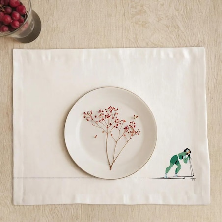 Podkładki świąteczne - Zielona narciarka