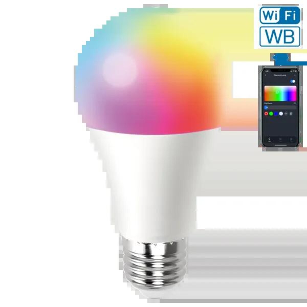 inteligentna żarówka wifi wb a60 e27 15w rgb+cct
