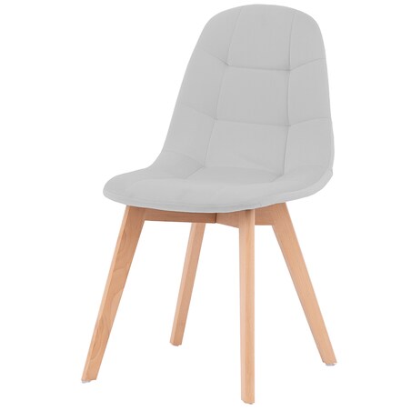 Krzesło skandynawskie tapicerowane welurowe nowoczesne szare