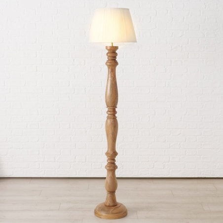 Lampa podłogowa 176x40 cm z drewna mango