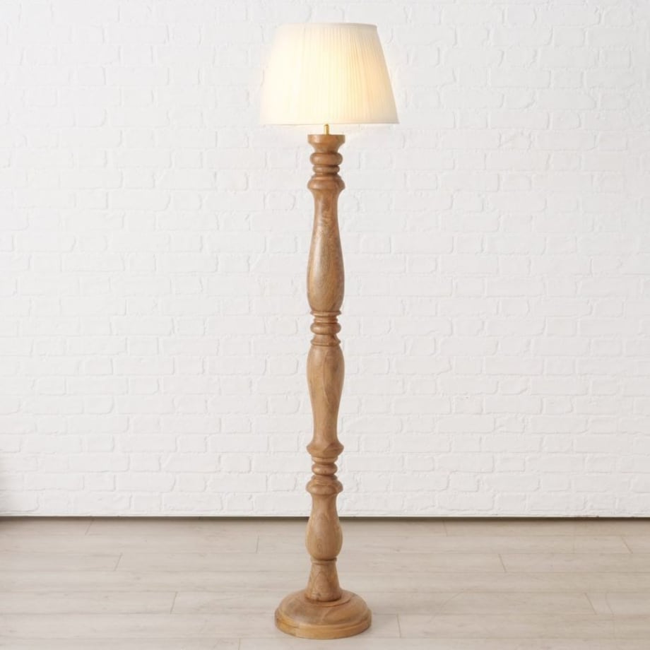 Lampa podłogowa 176x40 cm z drewna mango