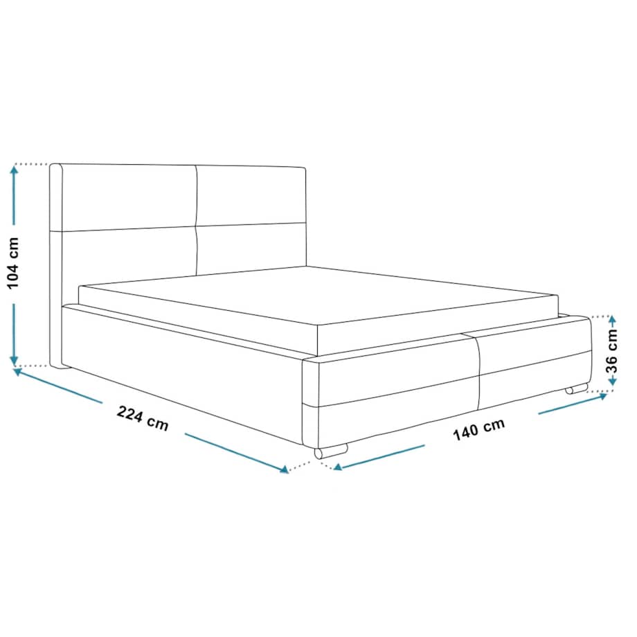 Łóżko sypialniane 120x200 BEN 3- czarny