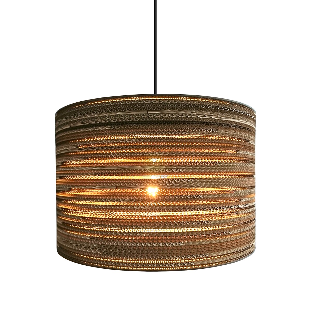 Cylindryczna lampa wisząca z tektury - TAMBURO 55