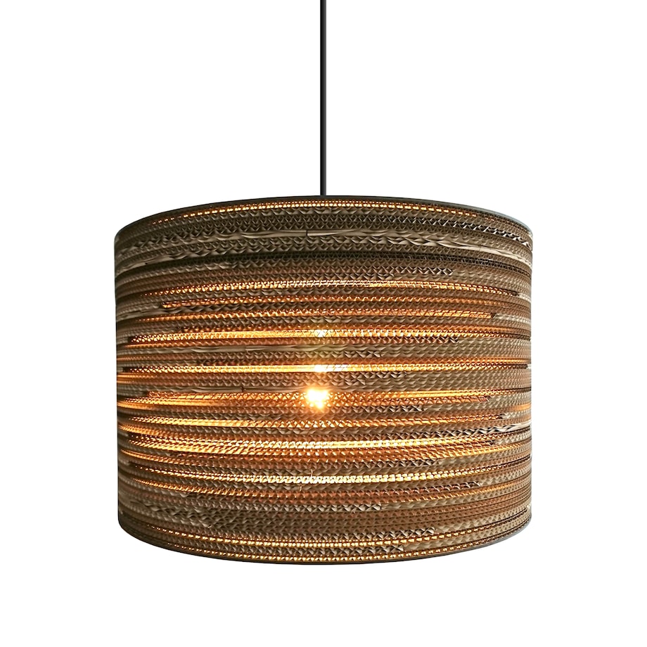Cylindryczna lampa wisząca z tektury - TAMBURO 55