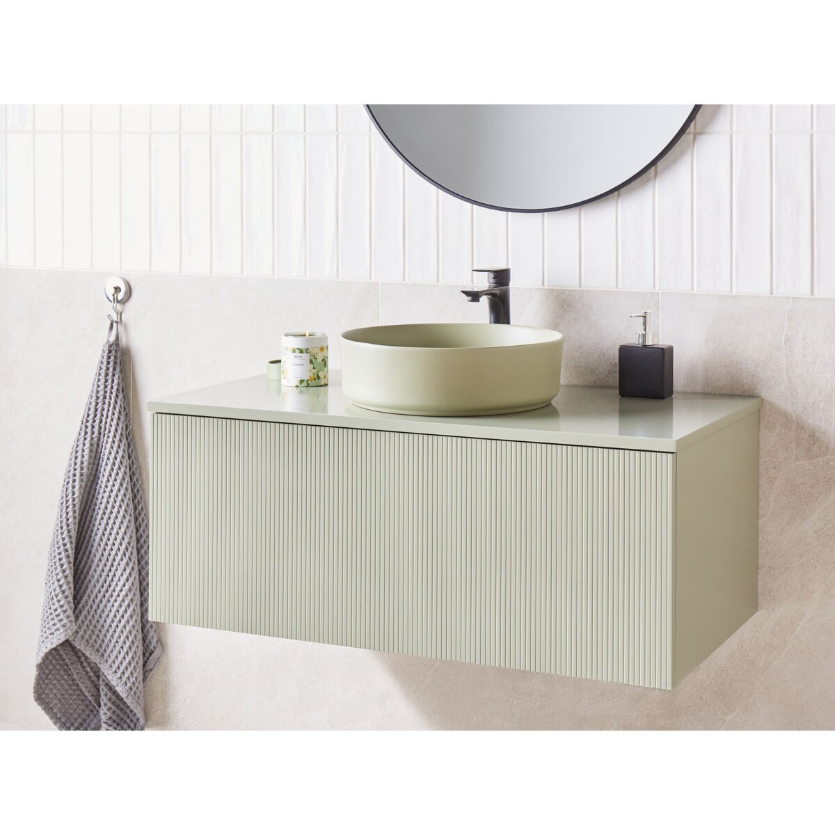 Szafka łazienkowa wisząca 100 x 52 cm zielona ALZIRA