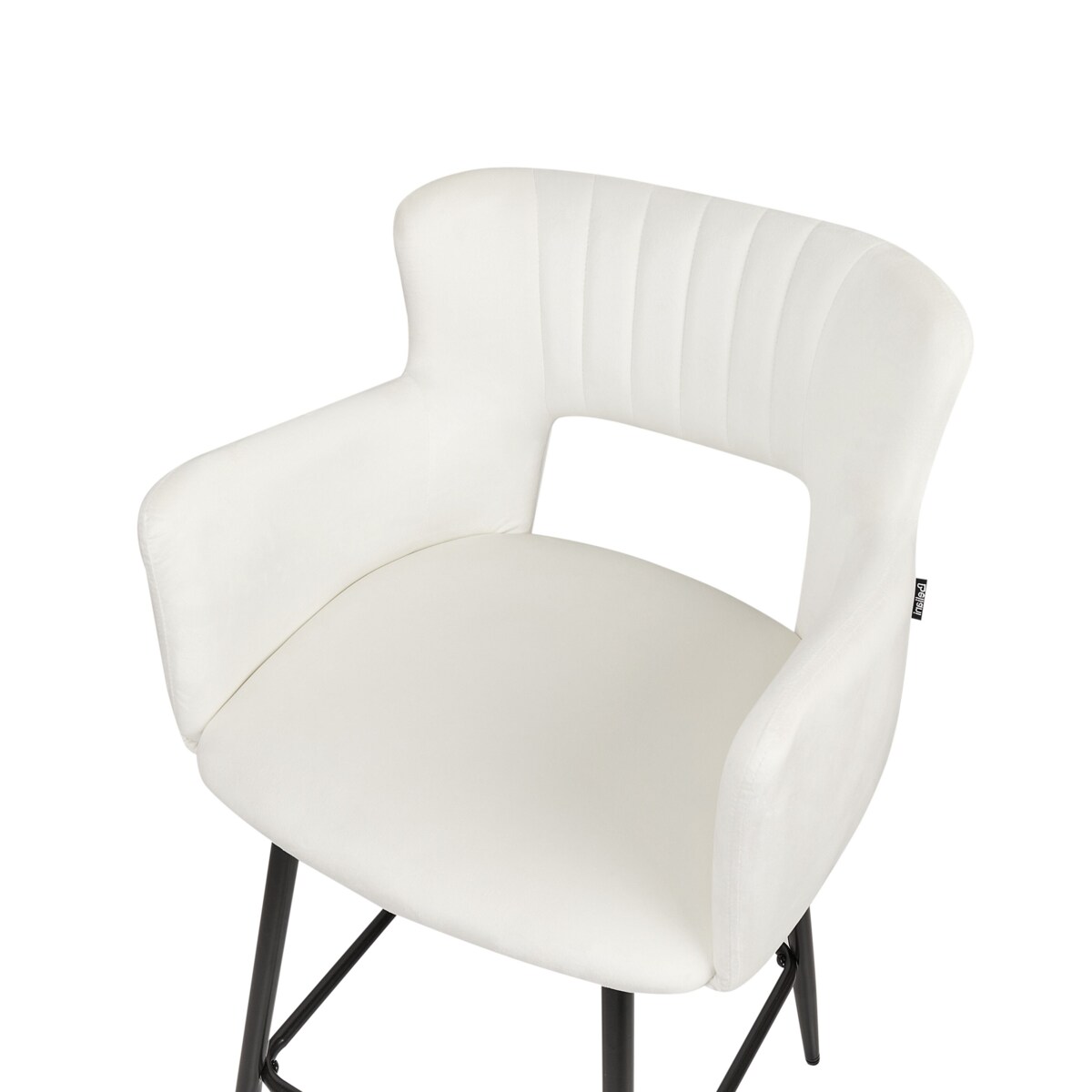 Zestaw 2 krzeseł barowych welurowy biały SANILAC