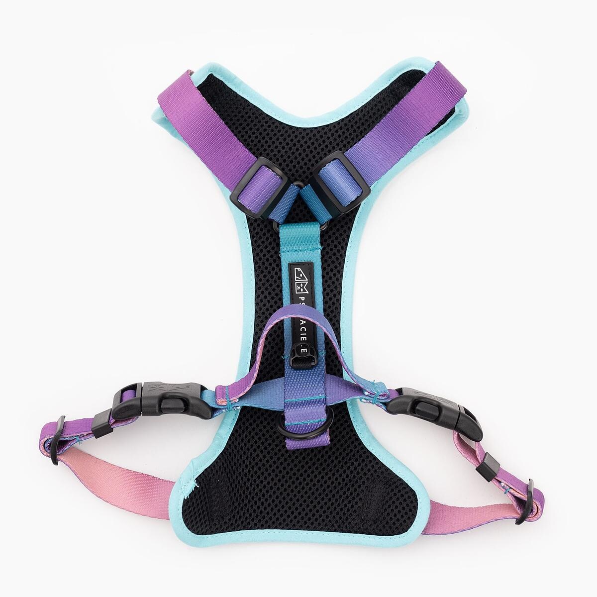 Szelki bezuciskowe dla psa lub kota "Under my ombrella" TURKUS - Szerokość taśmy: 38mm, Rozmiar: M