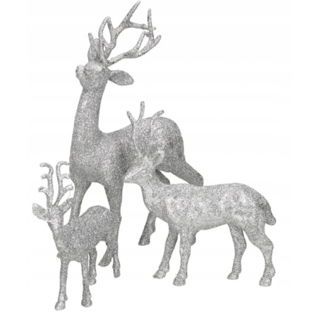 Renifer Z Brokatm Figurka Do Postawienia 13 Cm