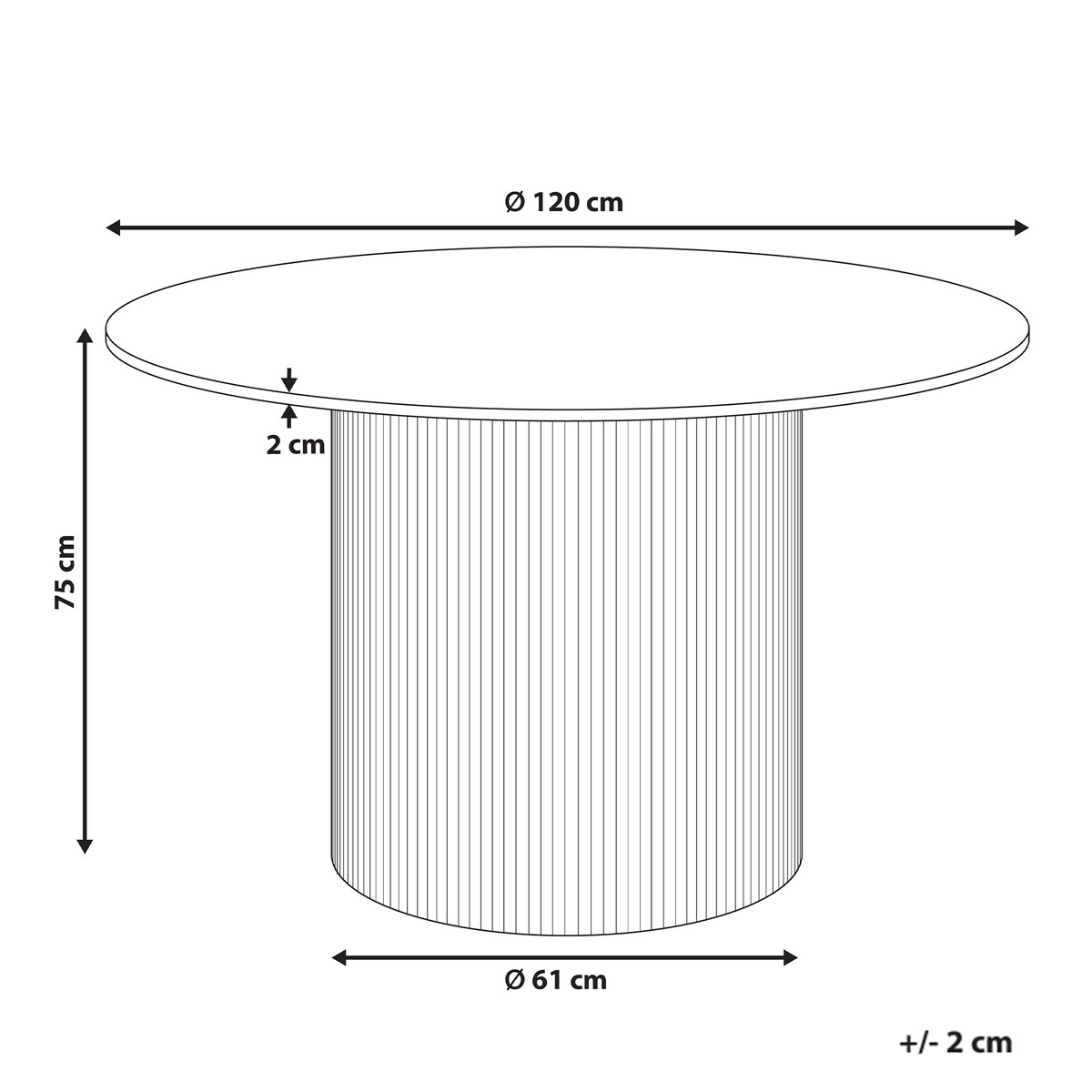 Stół do jadalni ALBINA Biały marmur 120 cm 120 cm