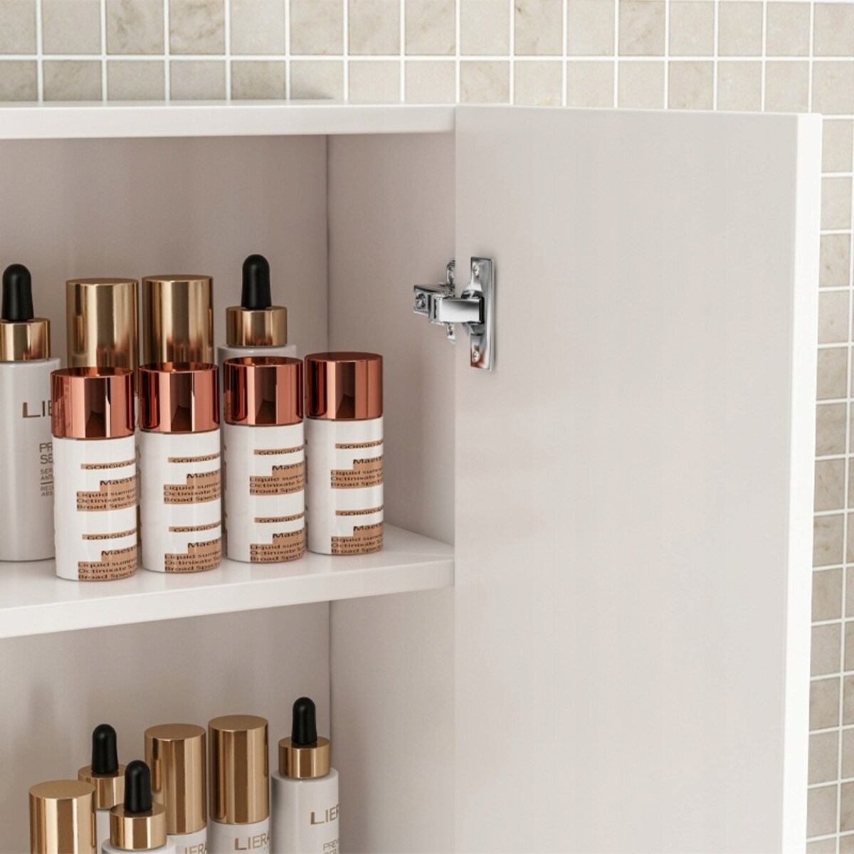 Szafka łazienkowa wisząca biała 2-drzwiowa nowoczesna ścienna 3 półki 60 cm