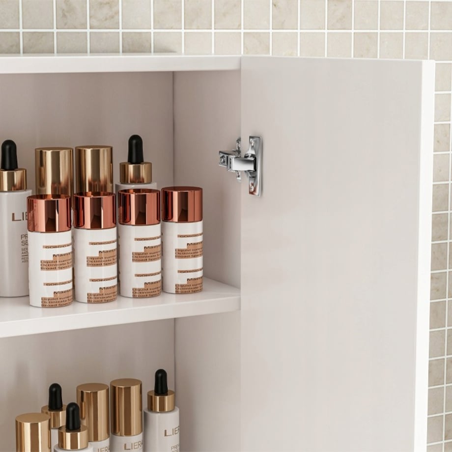 Szafka łazienkowa wisząca biała 2-drzwiowa nowoczesna ścienna 3 półki 60 cm