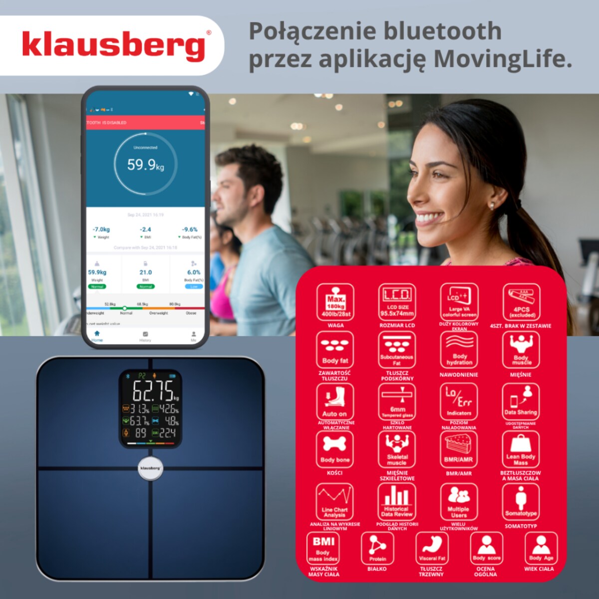 Klausberg analityczna waga łazienkowa 64474