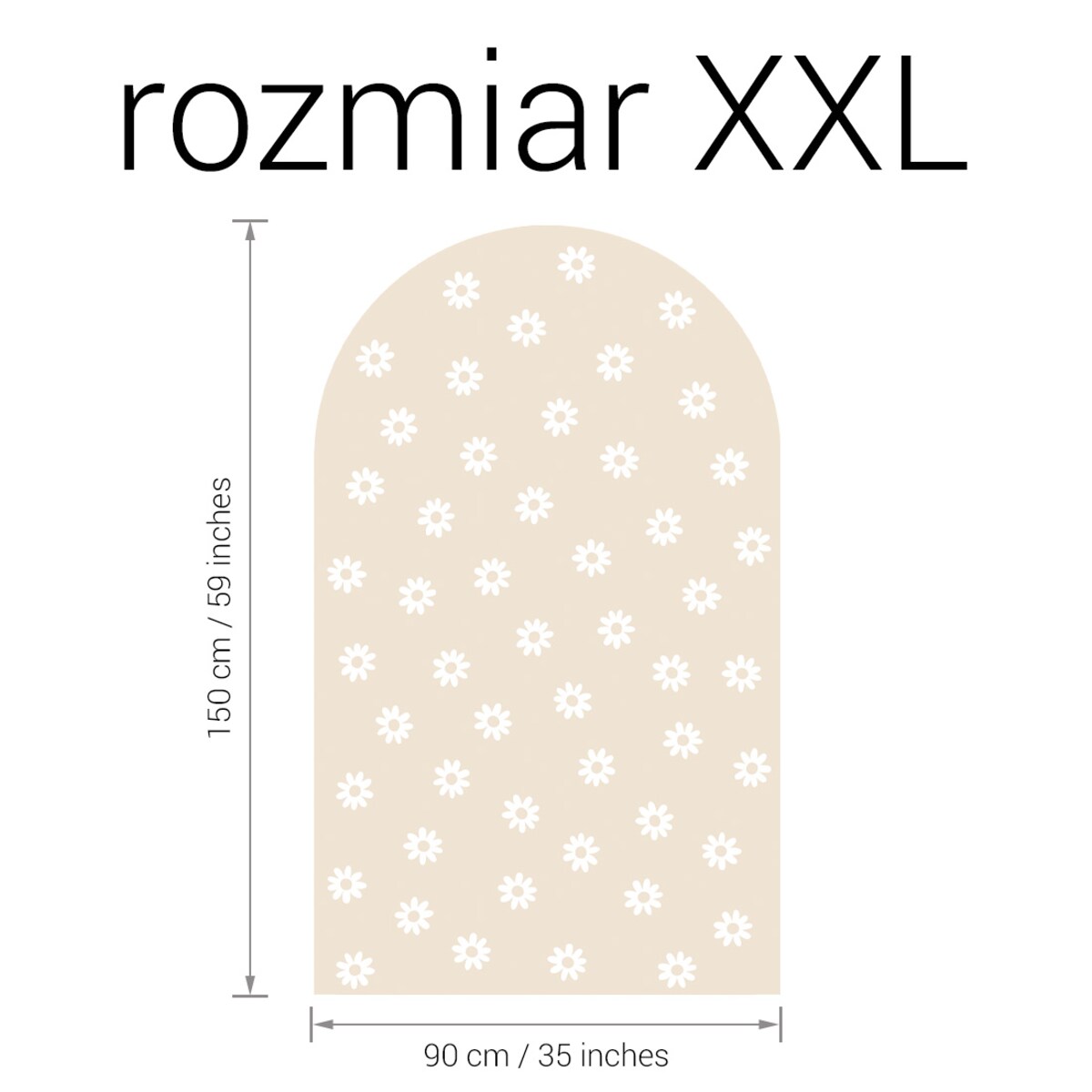 Naklejka na ścianę łuk latte - stokrotki XXL