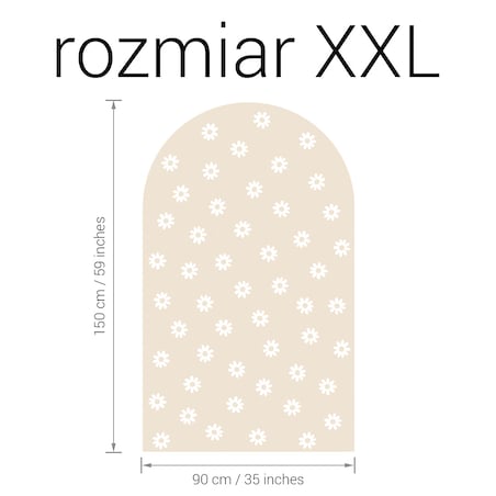 Naklejka na ścianę łuk latte - stokrotki XXL