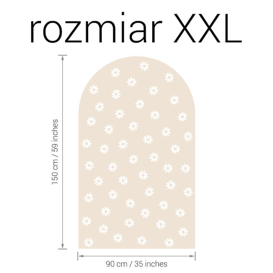 Naklejka na ścianę łuk latte - stokrotki XXL