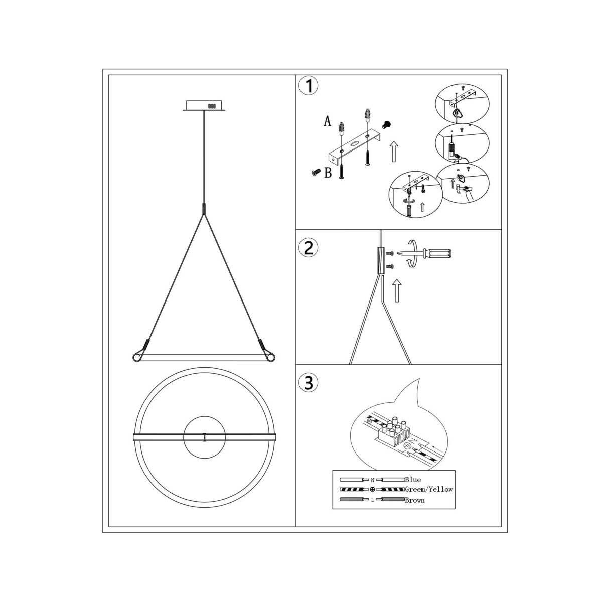 LAMPA WISZĄCA MIRESTA M CZARNA