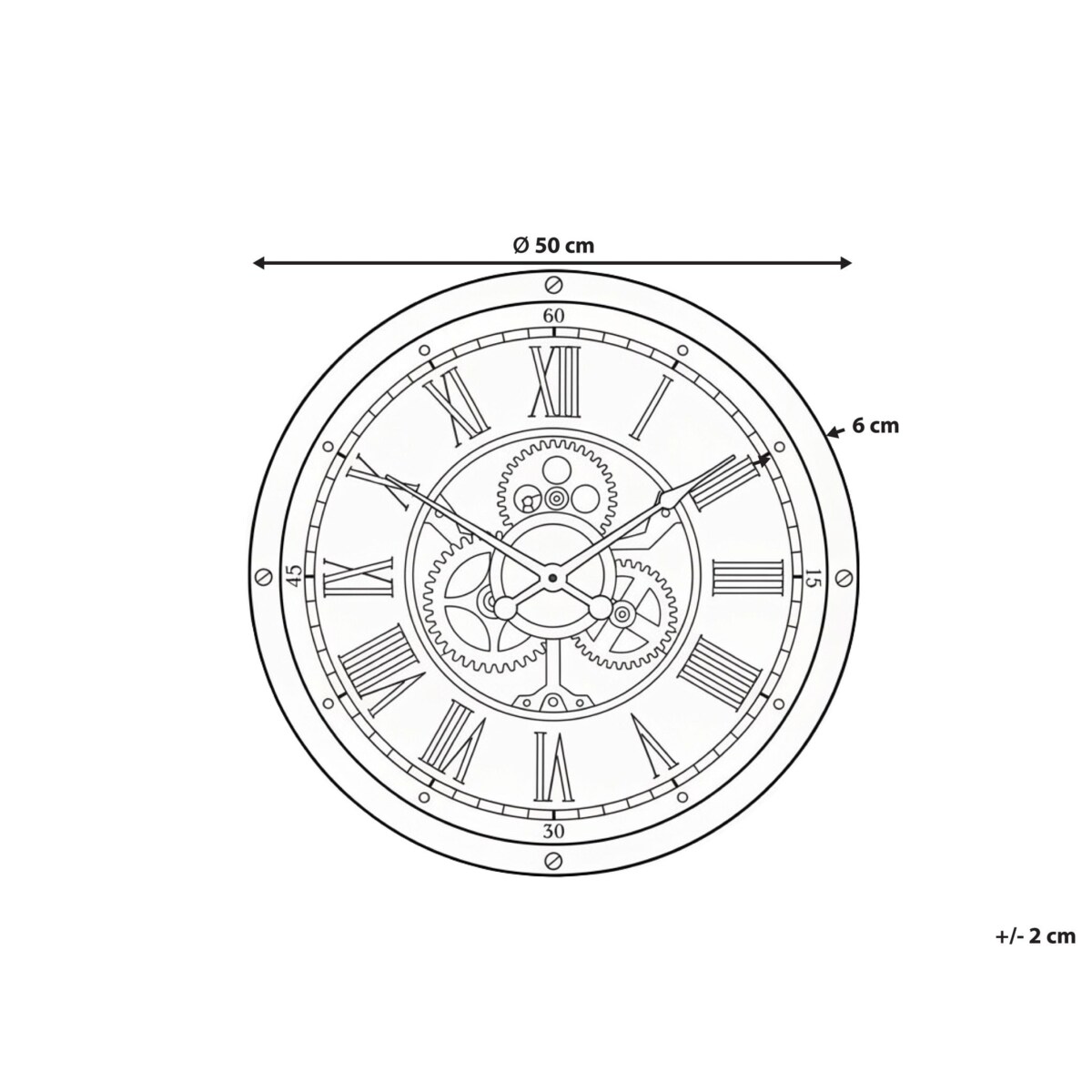 Zegar ścienny BORNOS 50 cm Czarny