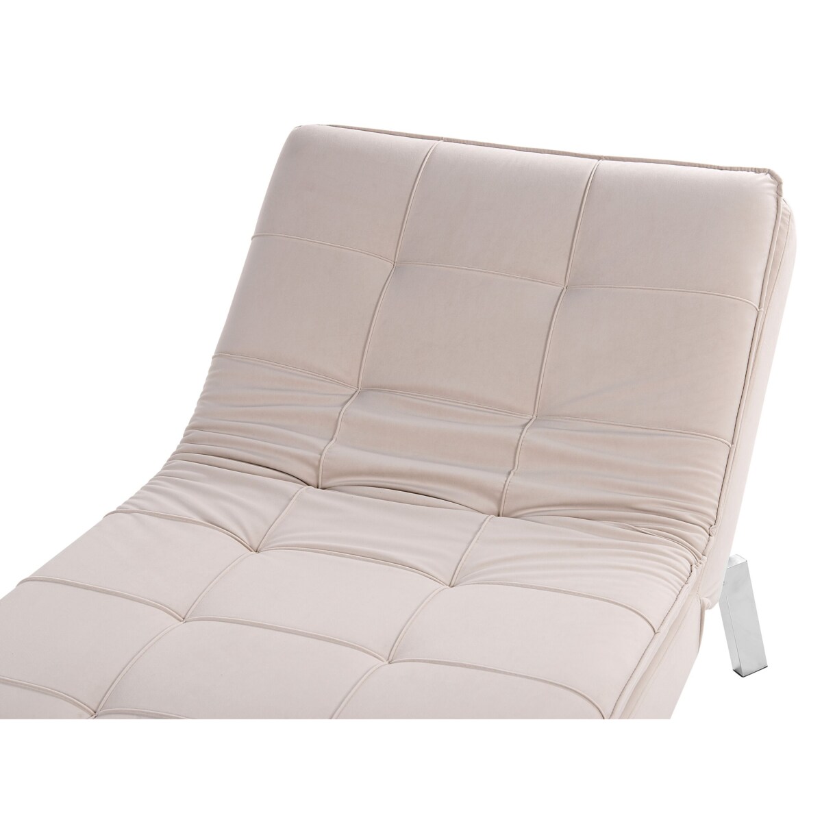 Szezlong welurowy rozkładany beżowy LOIRET