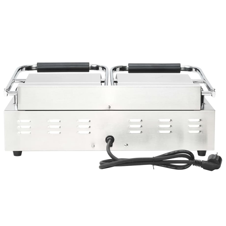 vidaXL Podwójny opiekacz do panini, żebrowany, 3600 W, 57x30,5x20 cm