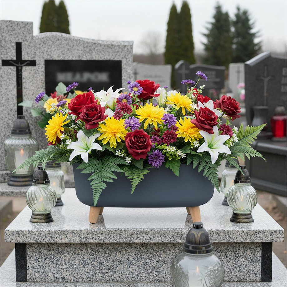 Donica Na Cmentarz Skrzynka Korytko Doniczka Na Wszystkich Świętych Gracia Case 39 Cm Antracyt