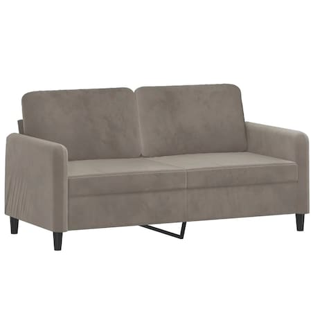 vidaXL Sofa 2-osobowa, jasnoszara, 140 cm, tapicerowana aksamitem