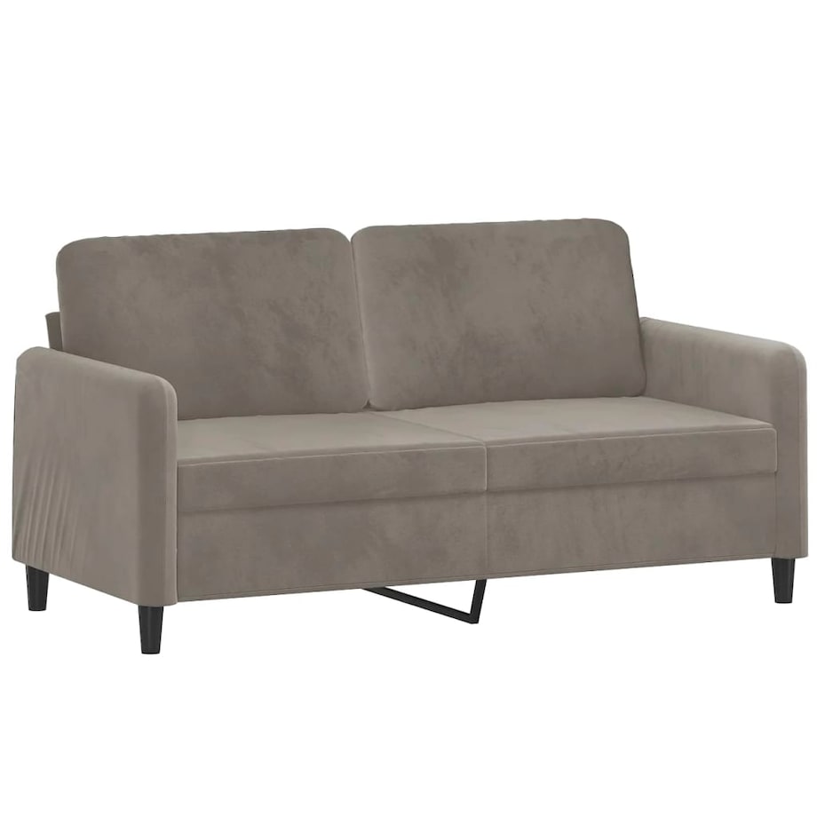 vidaXL Sofa 2-osobowa, jasnoszara, 140 cm, tapicerowana aksamitem