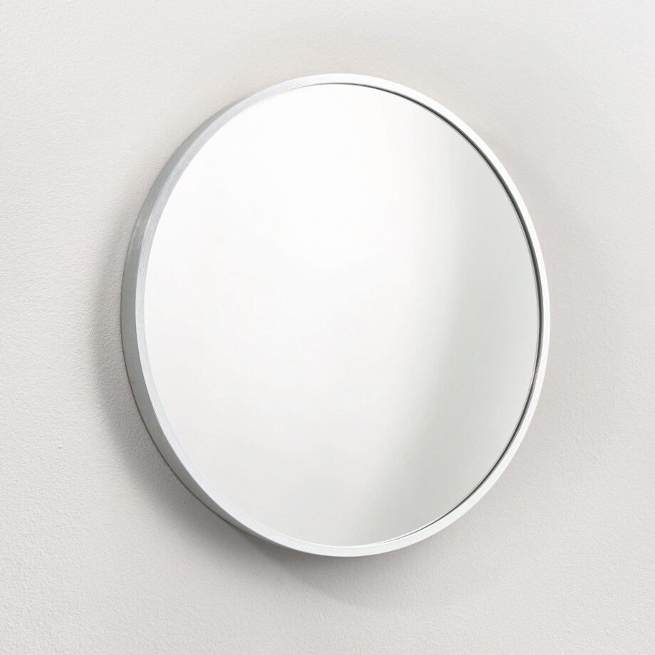 Lustro okrągłe w ramie srebrne 50cm