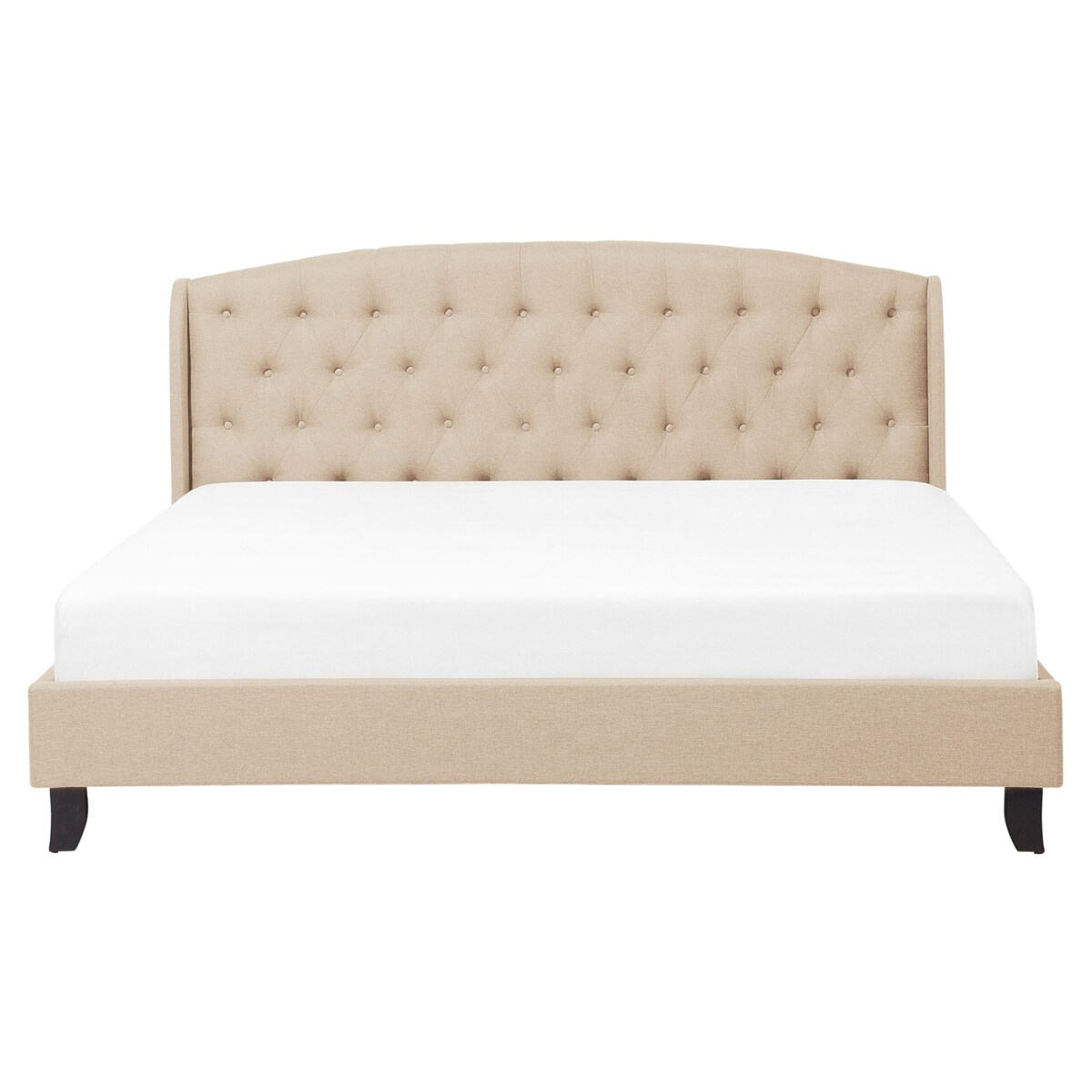 Łóżko tapicerowane 160 x 200 cm beżowe BORDEAUX