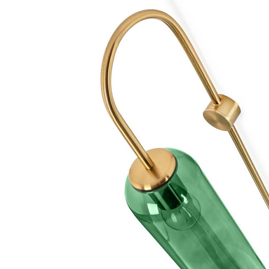 Sypialniana lampa ścienna Slack MSE010100342 Moosee szklana tuba zielona złota