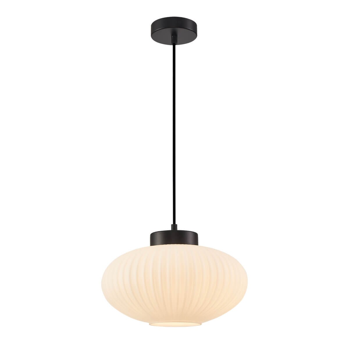 Szklana lampa wisząca Groste PND-52376-1-BK Italux czarny biały