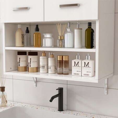 Szafka łazienkowa wisząca ścienna nad pralkę pojemne półki regał loft 64 cm