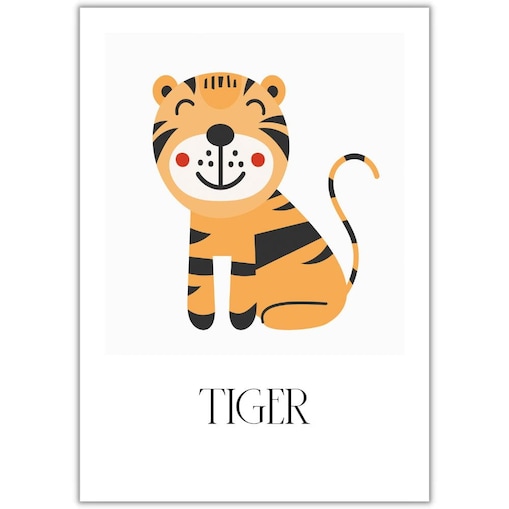 plakat zwierzaki z afryki tiger 21x30 cm