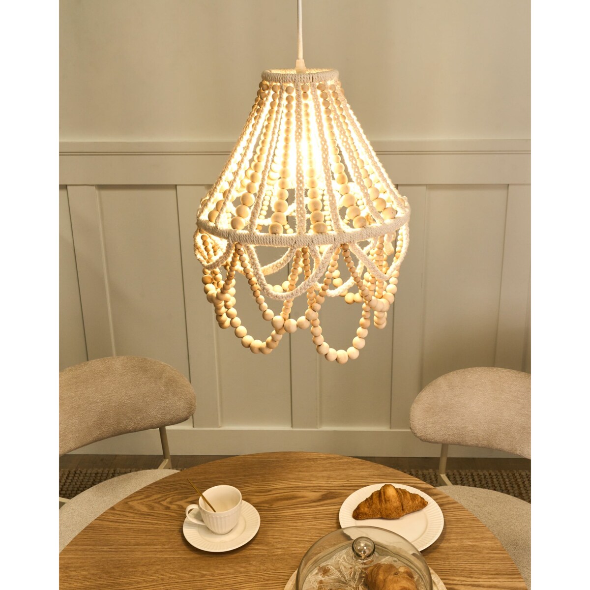 Żyrandol MENIK Drewno Jasnobrązowy