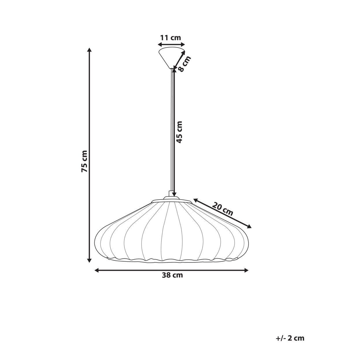 Lampa wisząca ZULIA Materiał syntetyczny Biały