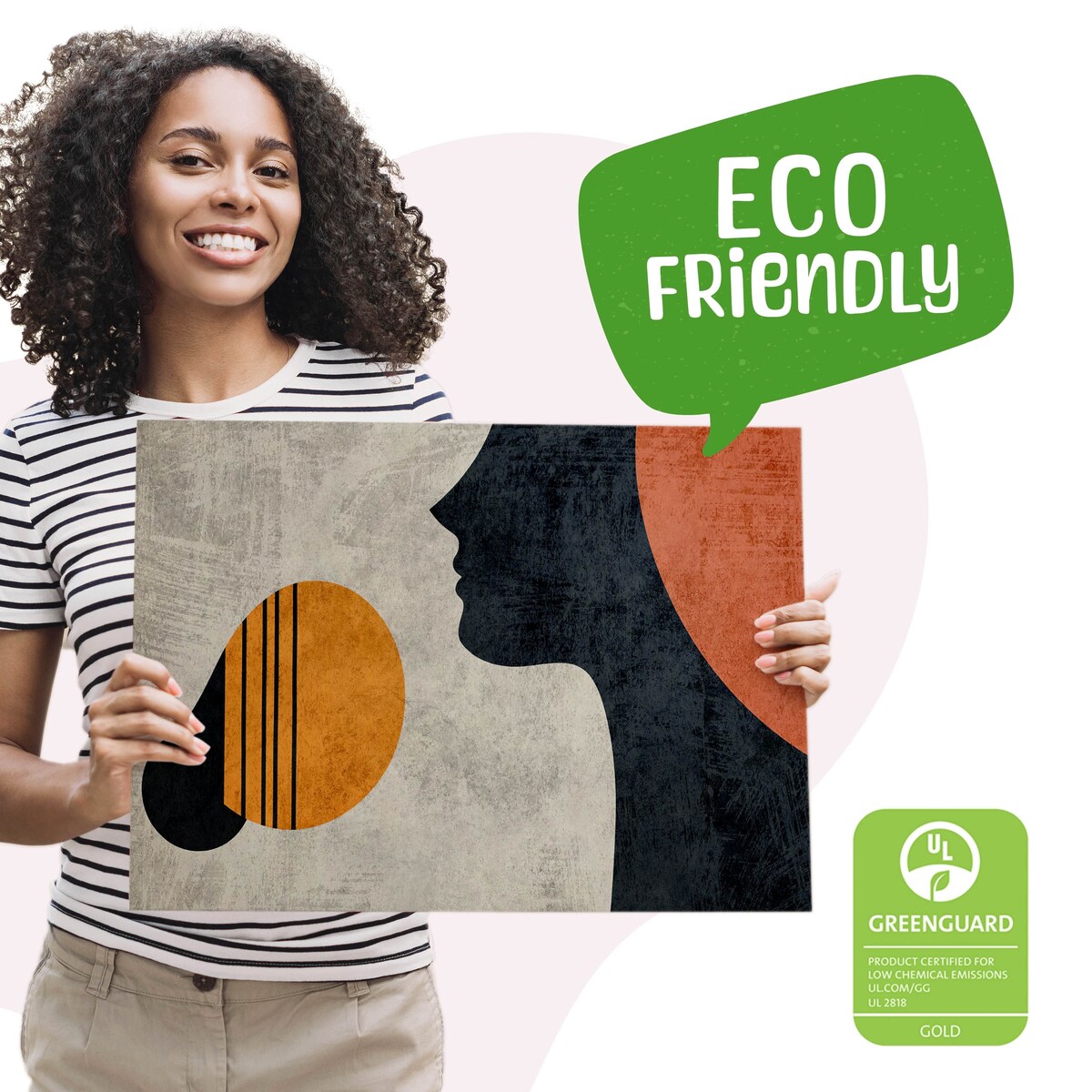 Obraz Na Płótnie Do Salonu Abstrakcyjna Twarz Styl Boho Portret 120x80cm