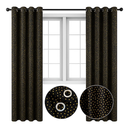 zasłona welurowa ze złotymi kropeczkami 140x250 cm