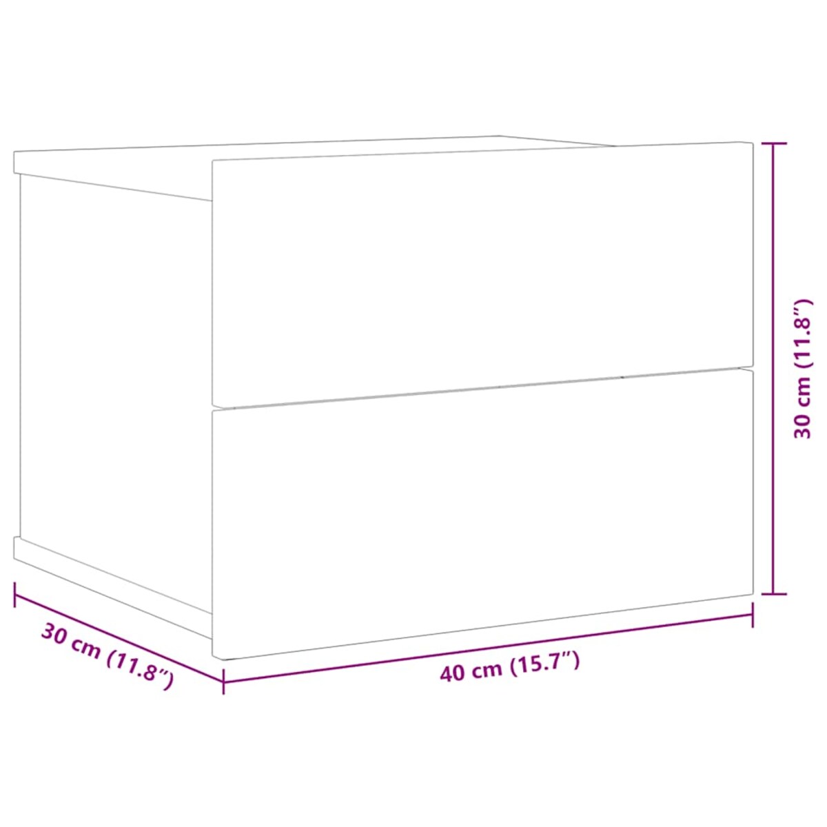 vidaXL Szafka nocna, biała, 40x30x30 cm, materiał drewnopochodny