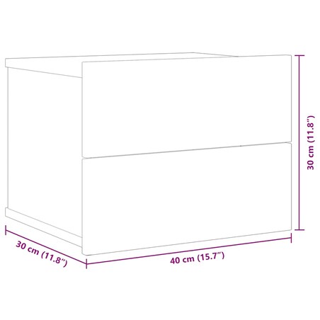 vidaXL Szafka nocna, biała, 40x30x30 cm, materiał drewnopochodny