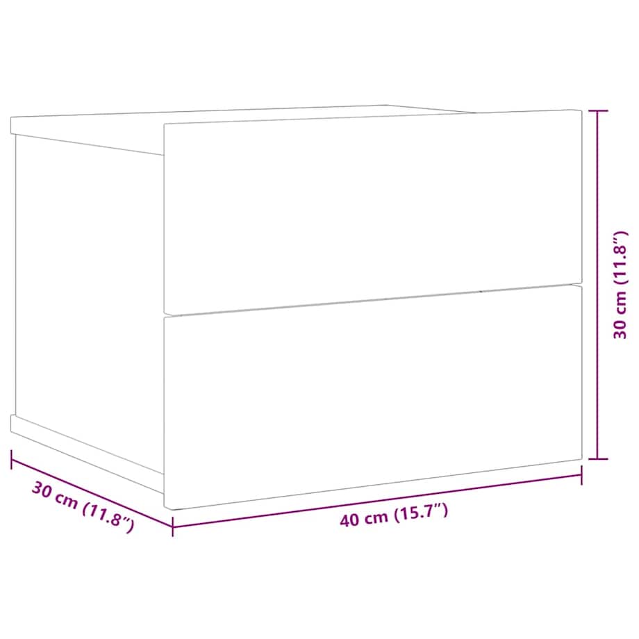 vidaXL Szafka nocna, biała, 40x30x30 cm, materiał drewnopochodny