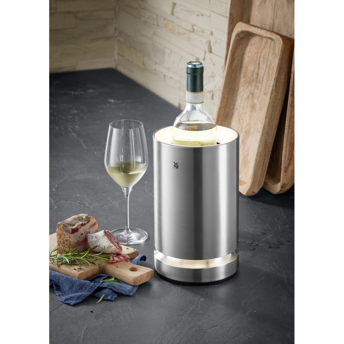 Podświetlany cooler na wino Ambient, 14.3 x 14.3 x 23.7 cm, WMF