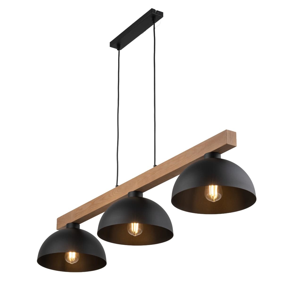 Potrójna lampa wisząca Oslo 4710 TK Lighting drewniana czarna