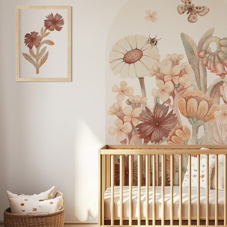 Naklejka na ścianę łuk Kwiaty boho XL