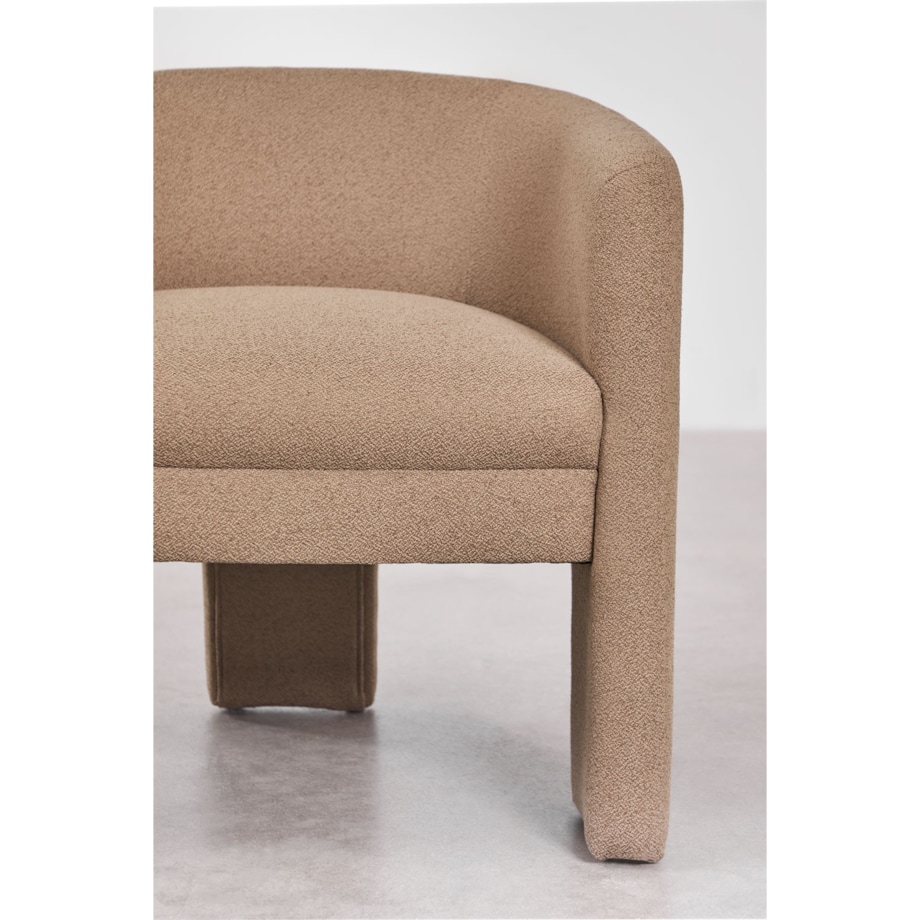 Fotel tapicerowany, bouclé, brąz pszeniczny, Irati